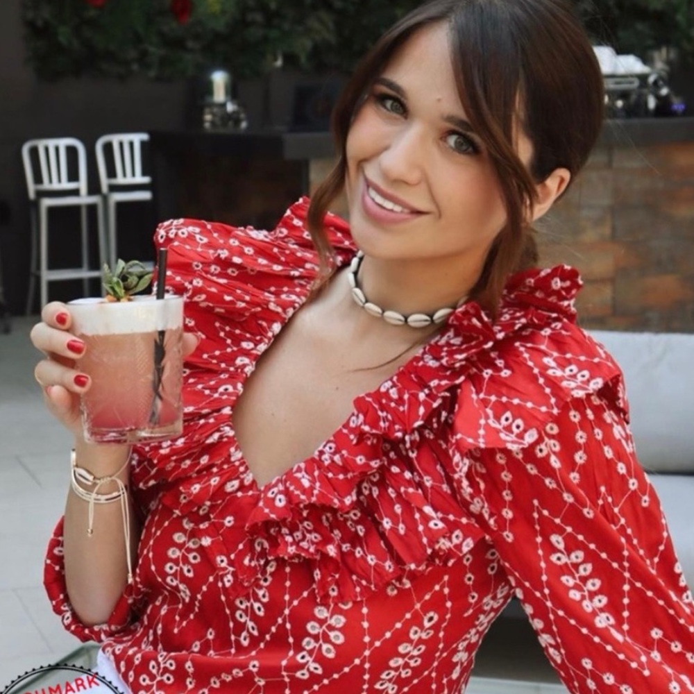 New Zara embroidered top xs